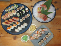 Sushi und Sashimi im 'Mar' Sushi Terrace, Lajes do Pico.