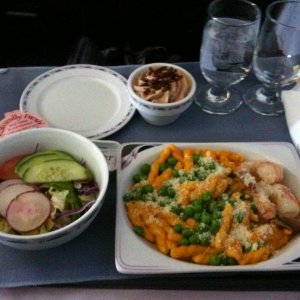 Essen in der Business Class von Continental