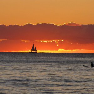 Abends am Waikiki Beach