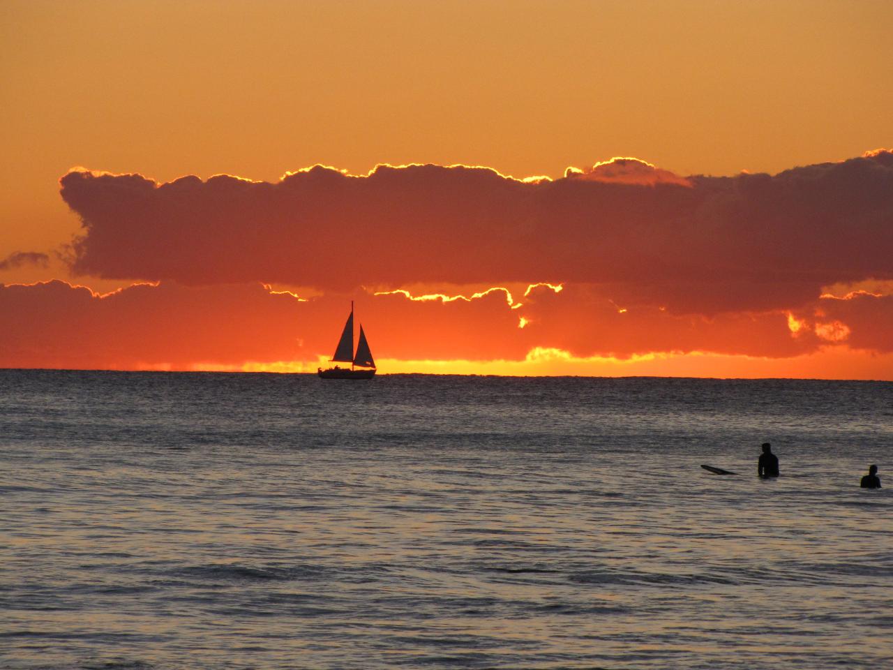 Abends am Waikiki Beach