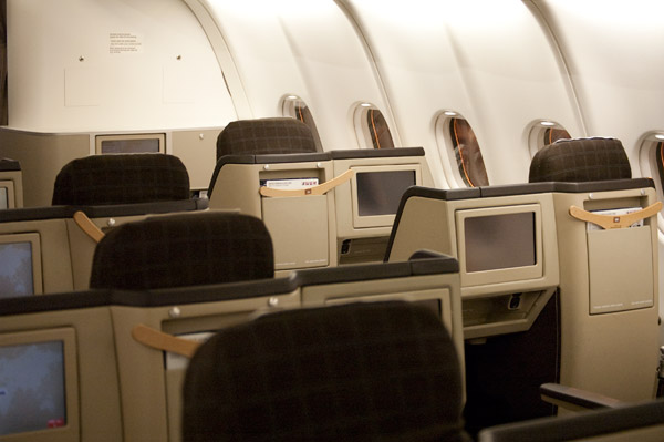 Business Class - Blick von hinten nach vorne