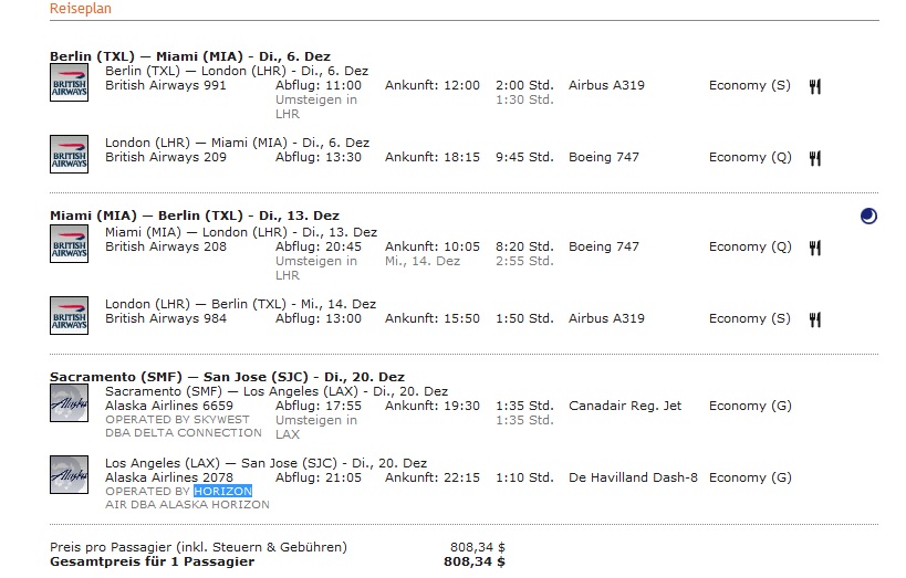 reiseplan SMF SJC